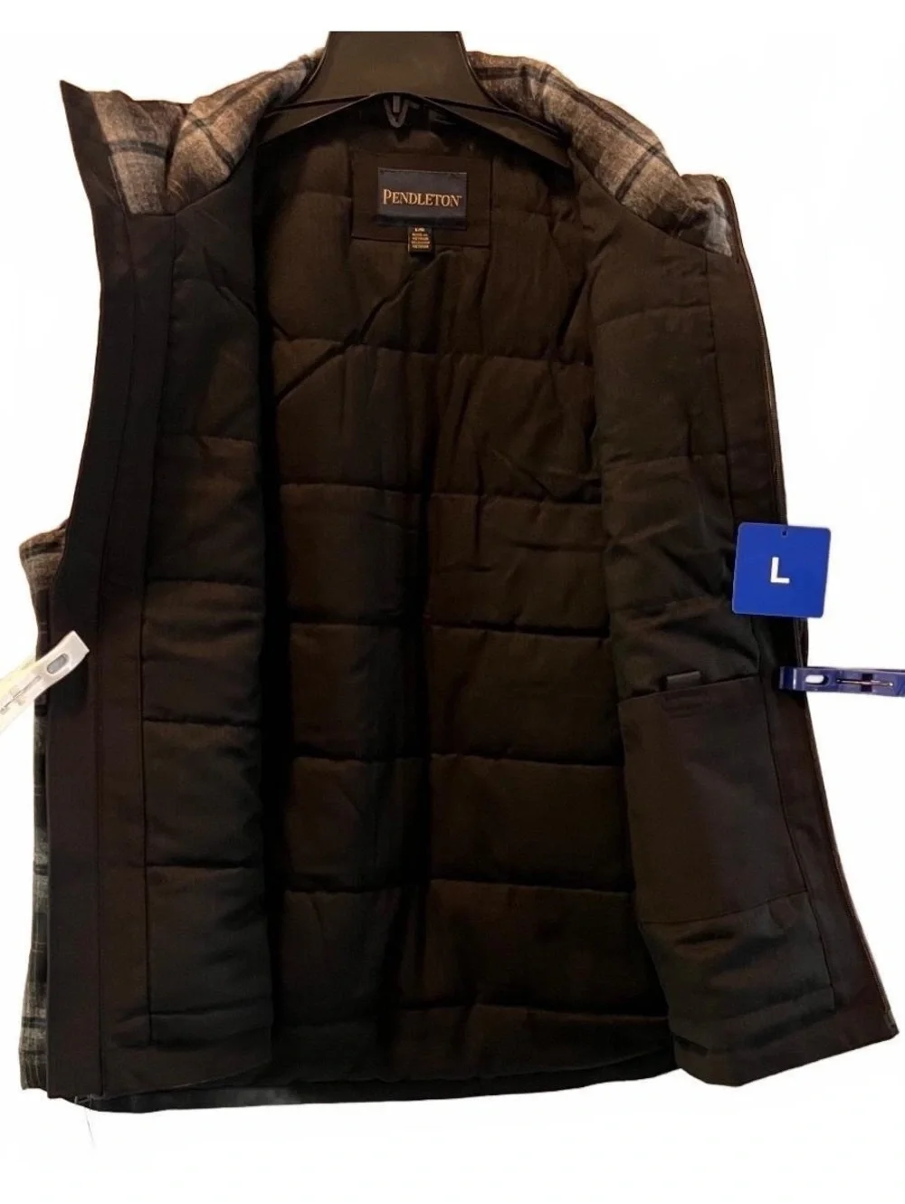 Pendleton Men's Large Plaid Fleece Vest with Zipper